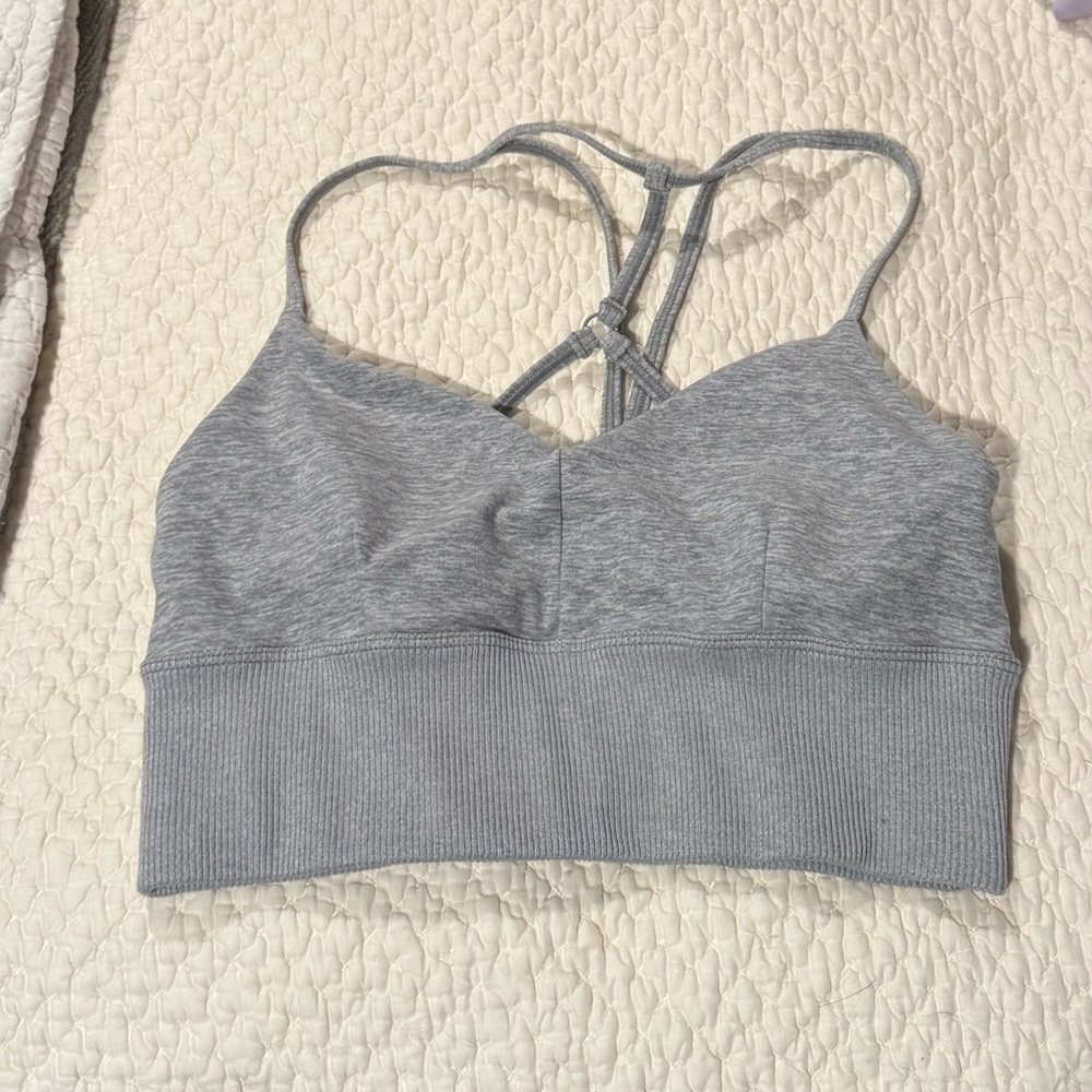 Alo Heathered Grey Sports Bra
